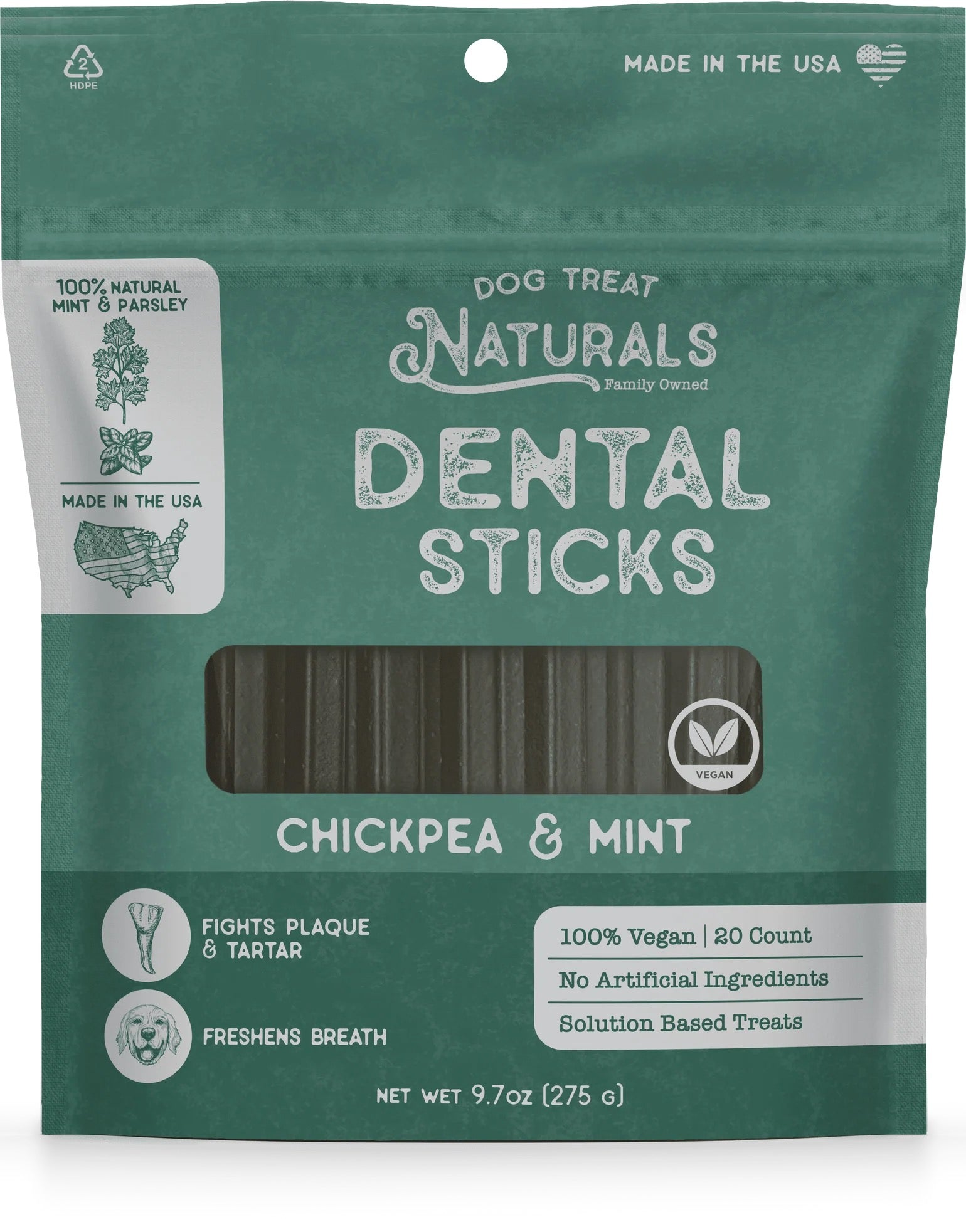 Chickpea & Mint Dental Sticks Dog Treats (10oz)